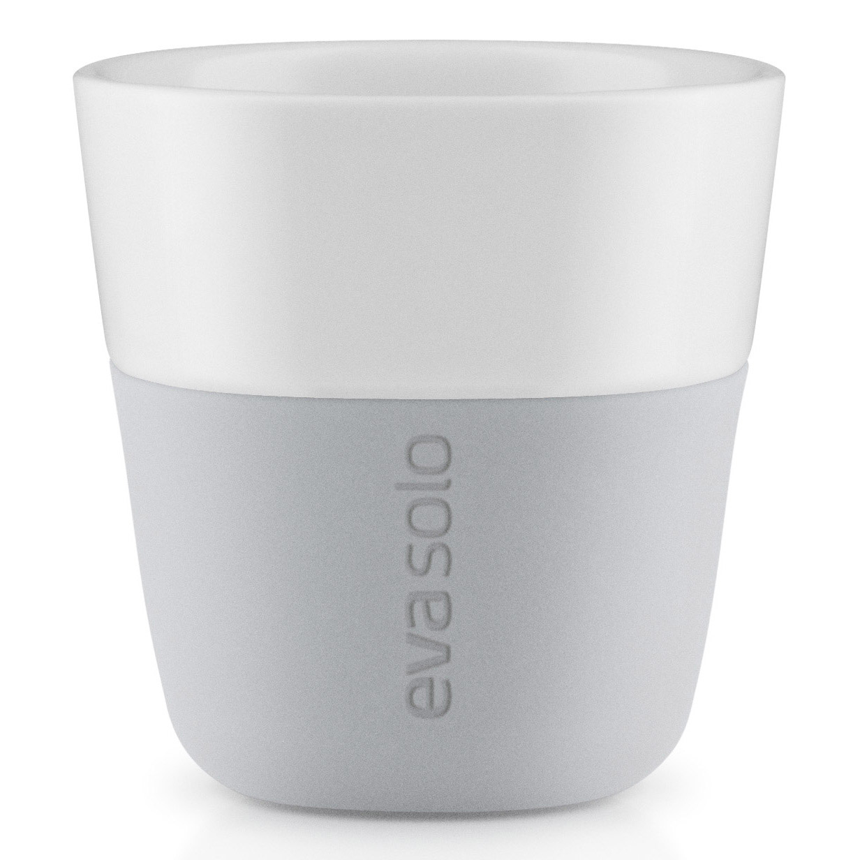 Espressokopp 80 ml, set i 2 delar, med silikonöverdrag, ljusgrå Eva Solo