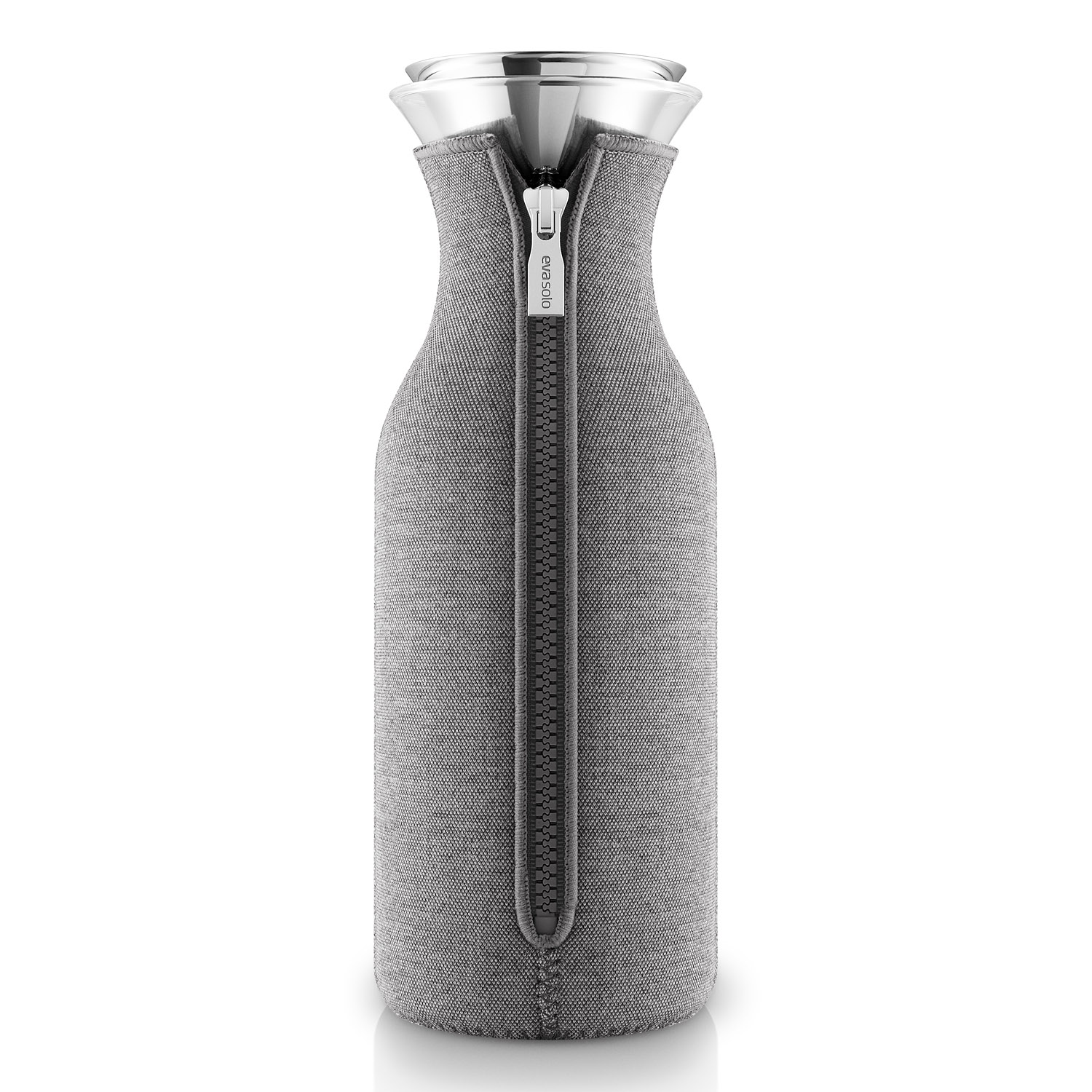 Vattenkaraff 1 l, med isolerande lock, grå, glas, Eva Solo