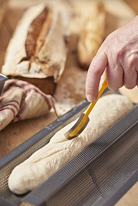 Bagarblad 13 cm, dubbelsidig, gul, de Buyer