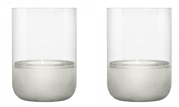 Lykta CALMA, set i 2 delar, 14 cm, grå, Blomus