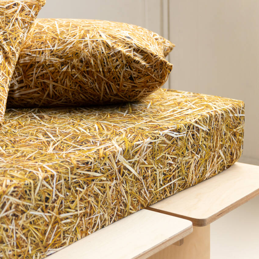 Dubbelt dra-på-lakan STRAW 160 x 200 cm, Foonka