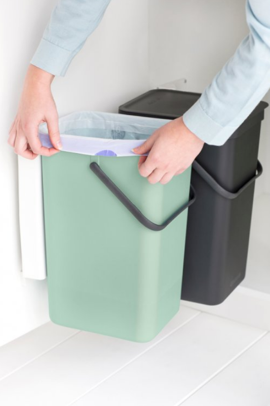 Inbyggd soptunna SORT & GO 2 x 16 l, grå/grön, Brabantia