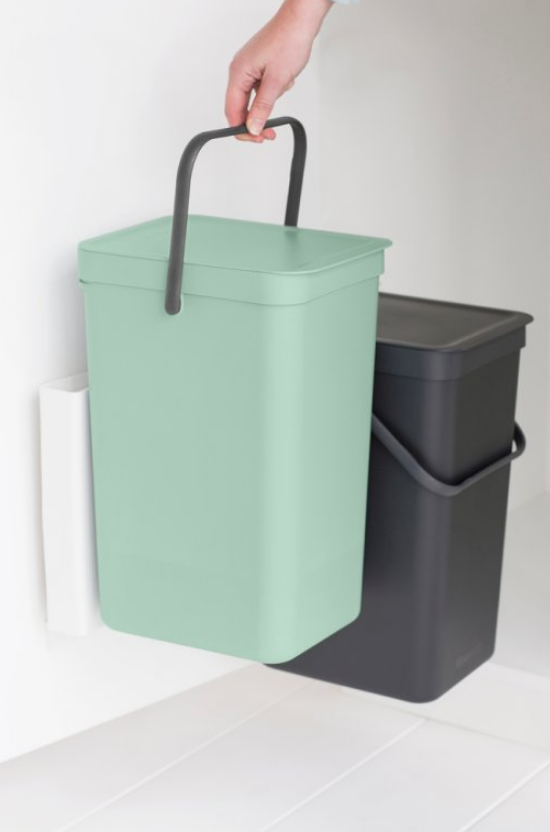 Inbyggd soptunna SORT & GO 2 x 16 l, grå/grön, Brabantia