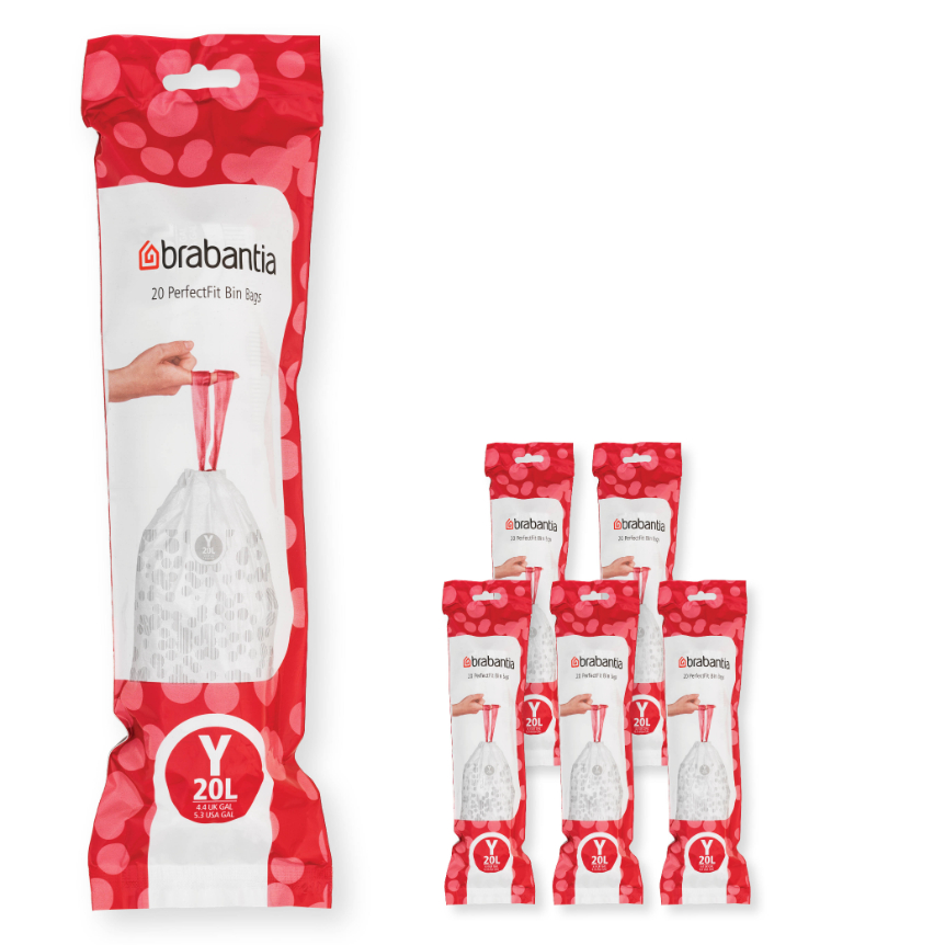 Soppåsar Y PERFECTFIT 20 l, 120 st, Brabantia