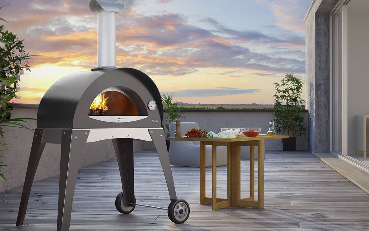 Pizzaugn för utomhusbruk CIAO, silvergrå, Alfa Forni