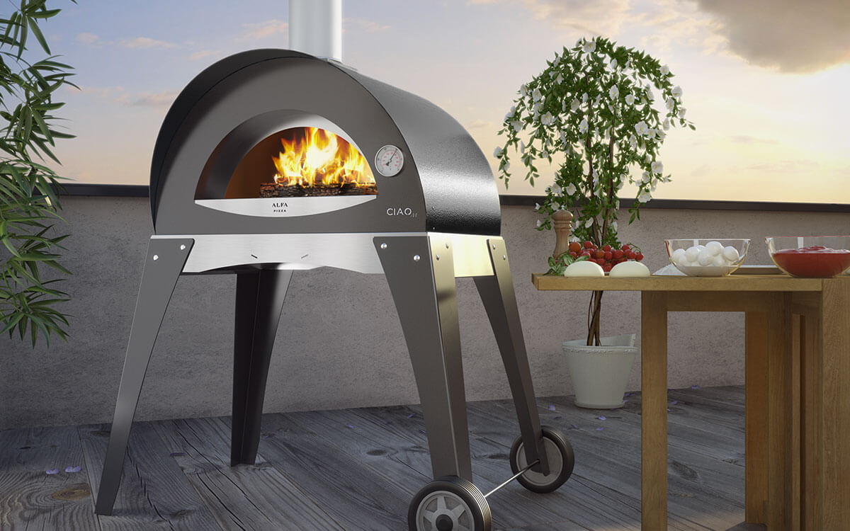 Pizzaugn för utomhusbruk CIAO, silvergrå, Alfa Forni