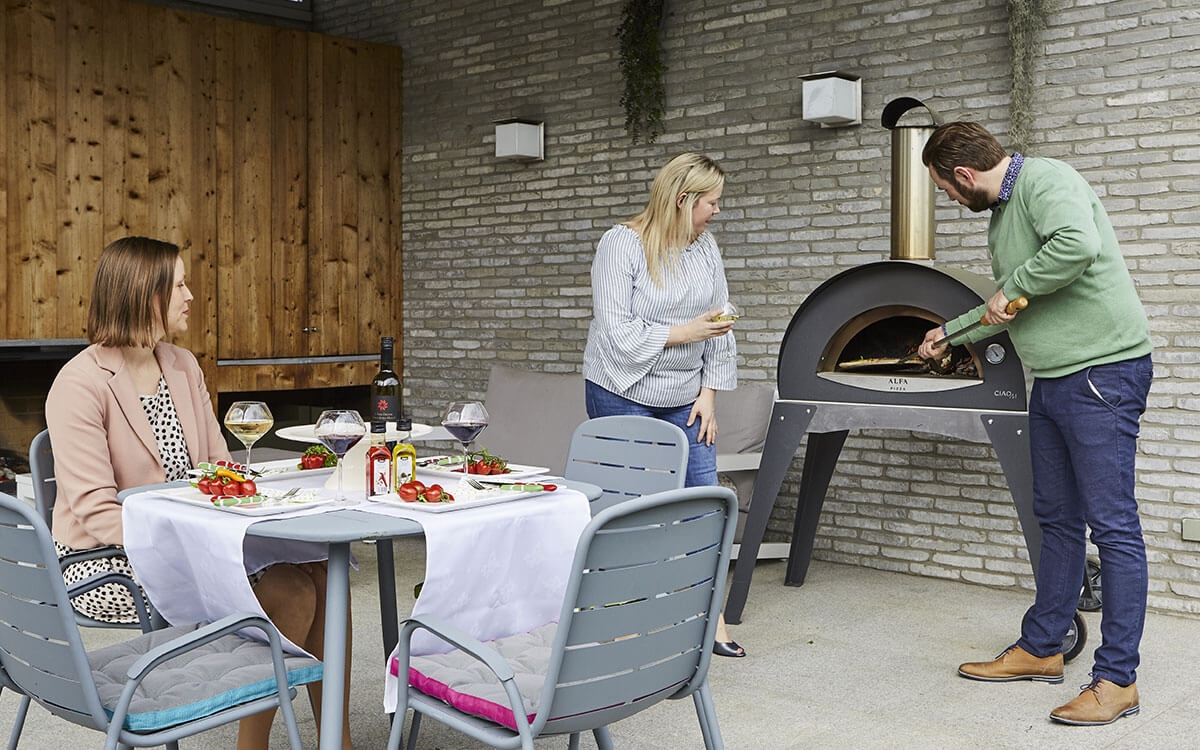 Pizzaugn för utomhusbruk CIAO, silvergrå, Alfa Forni