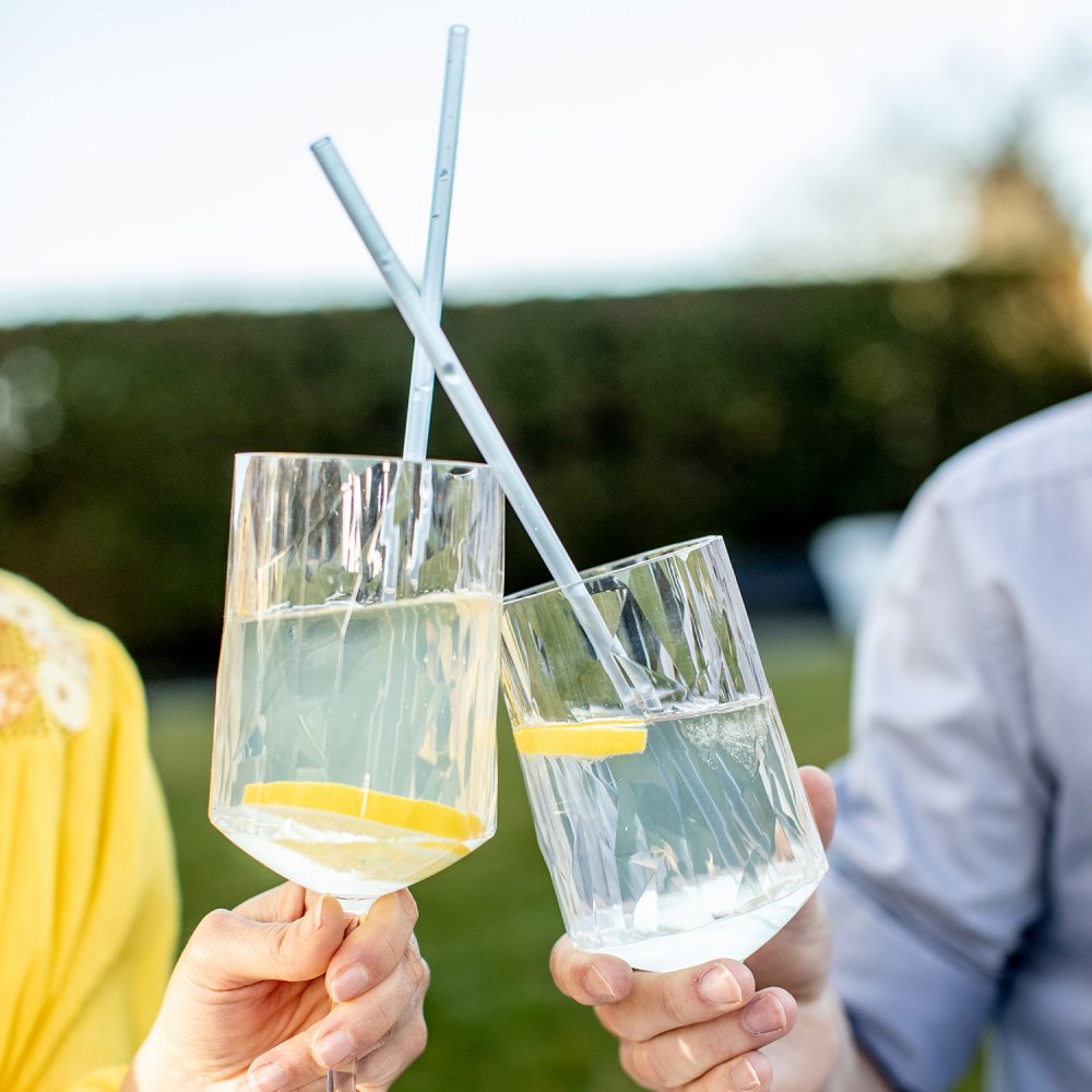 Sugrör CHEERS, set i 8 delar, med borste, kristallklar, Koziol