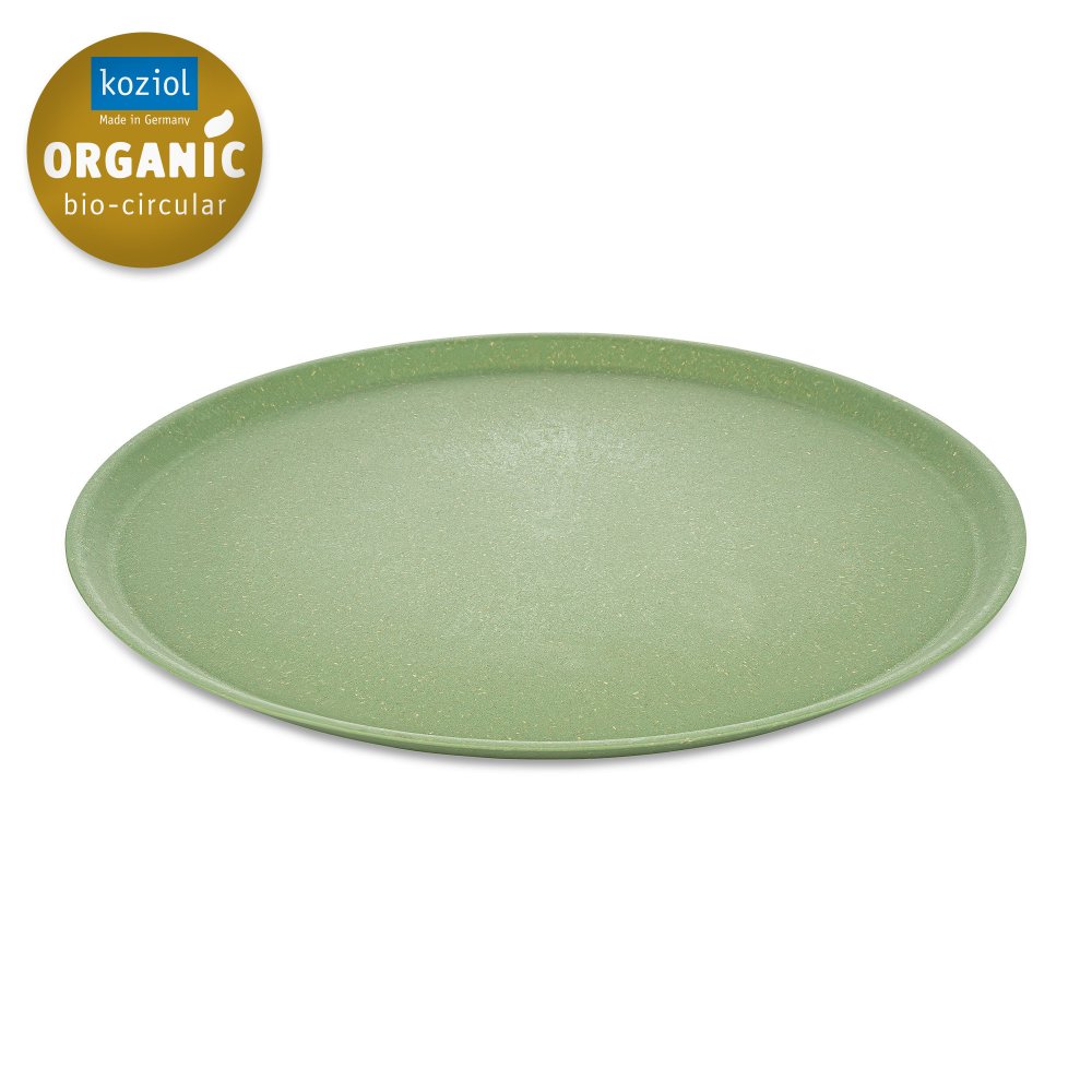 Plasttallrik CONNECT, set i 4 delar, 25,5 cm, naturlig lövgrön, Koziol