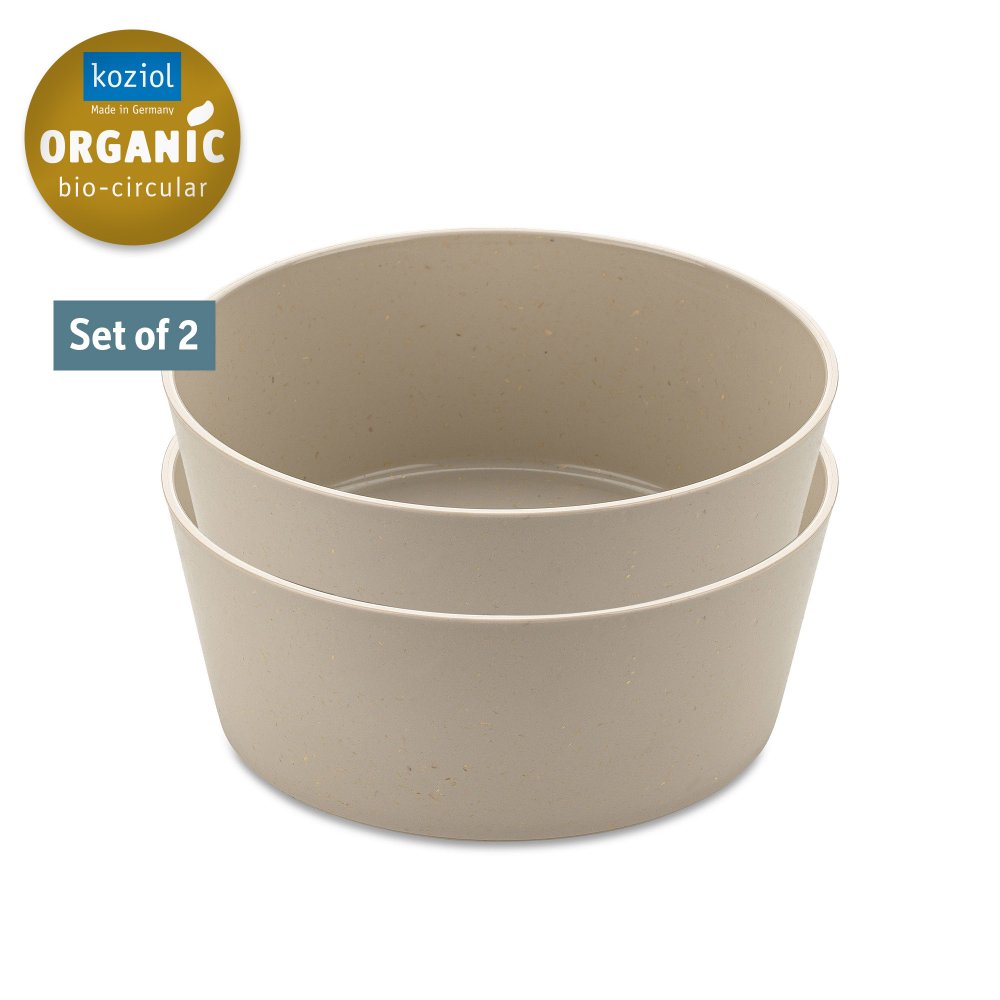 Plastskål CONNECT, set i 2 delar, 400 ml, naturlig ökensand, Koziol