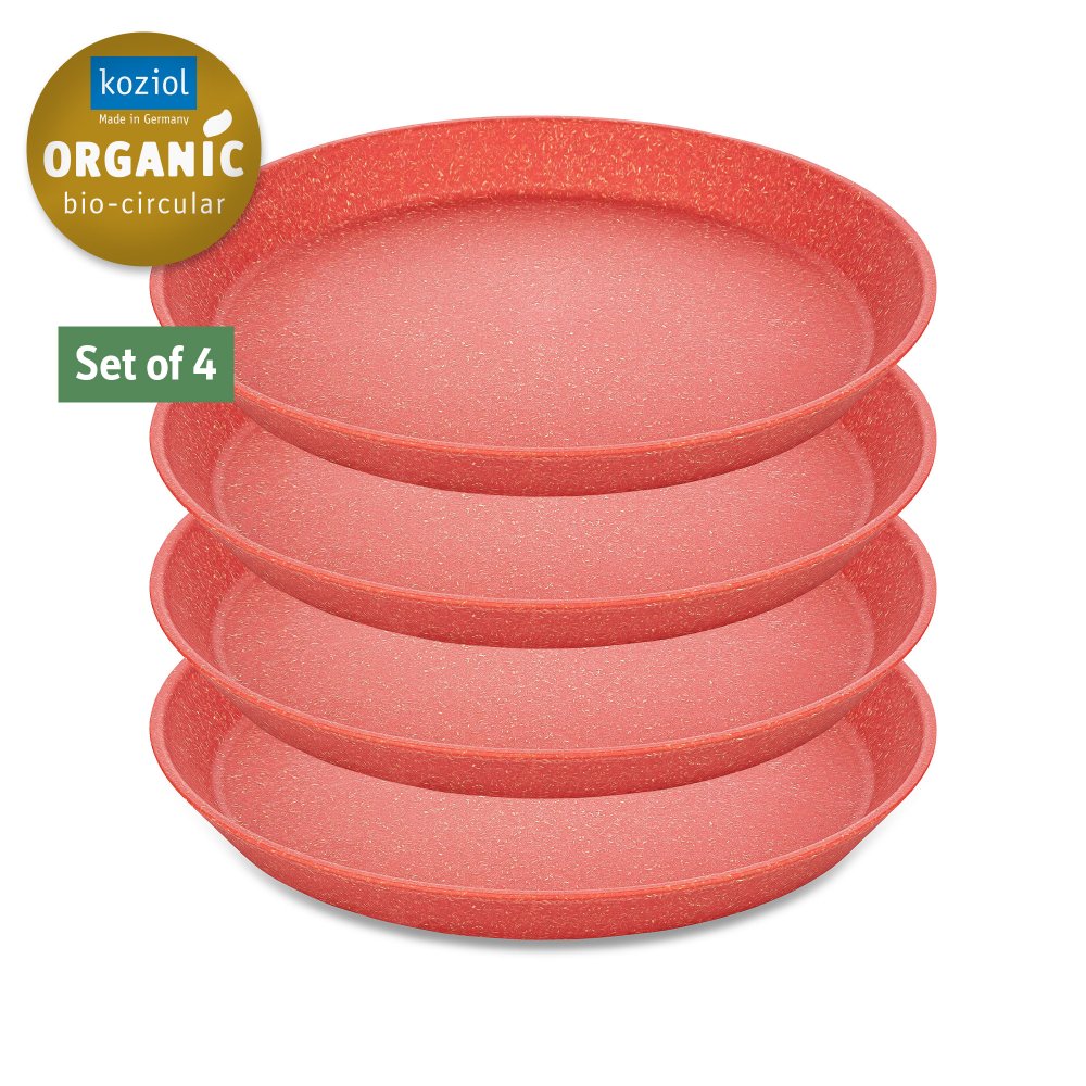 Plastbricka CONNECT, set i 4 delar, 20,5 cm, korall, Koziol