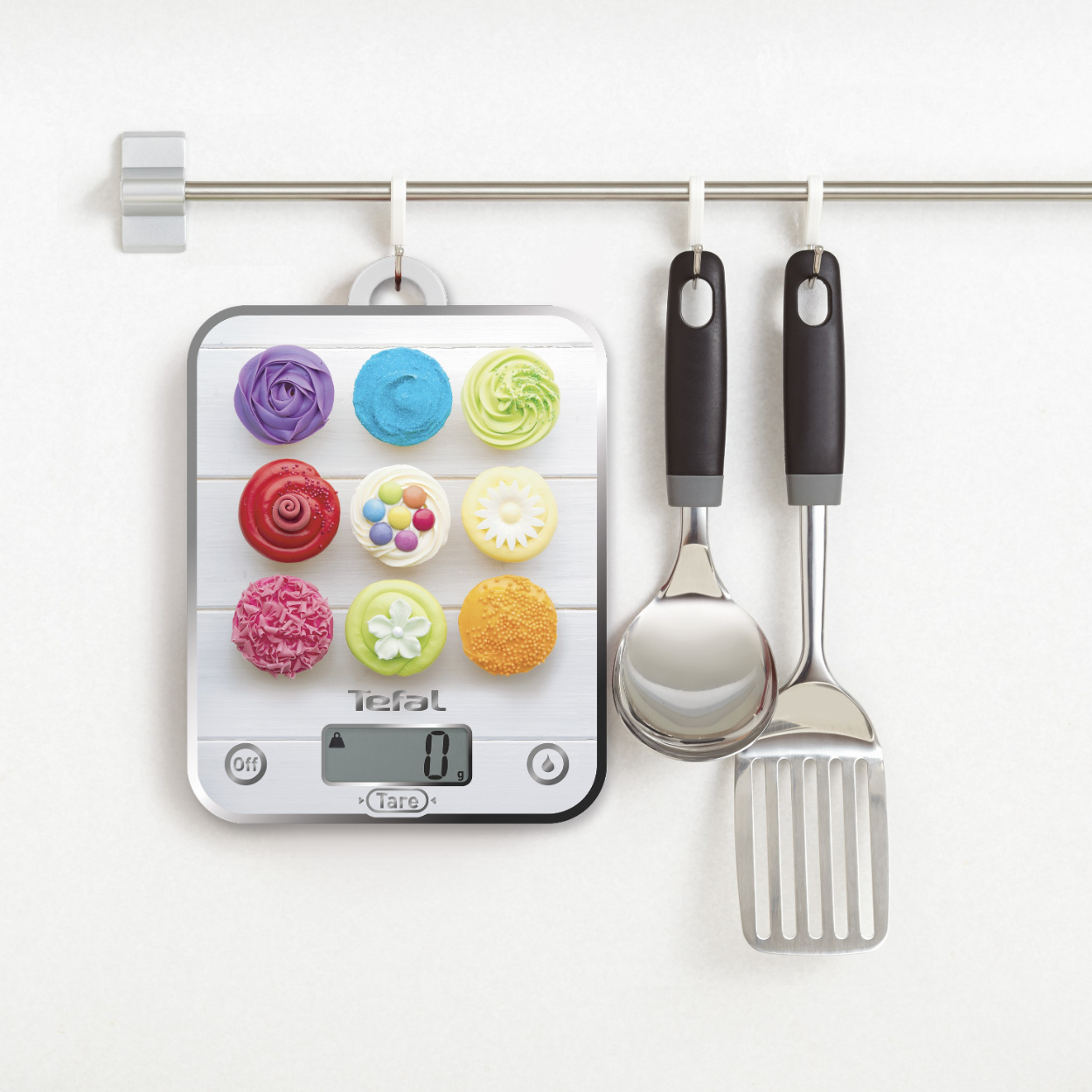 Digital köksvåg OPTISS BC5122V0 vit/cupcakes, Tefal