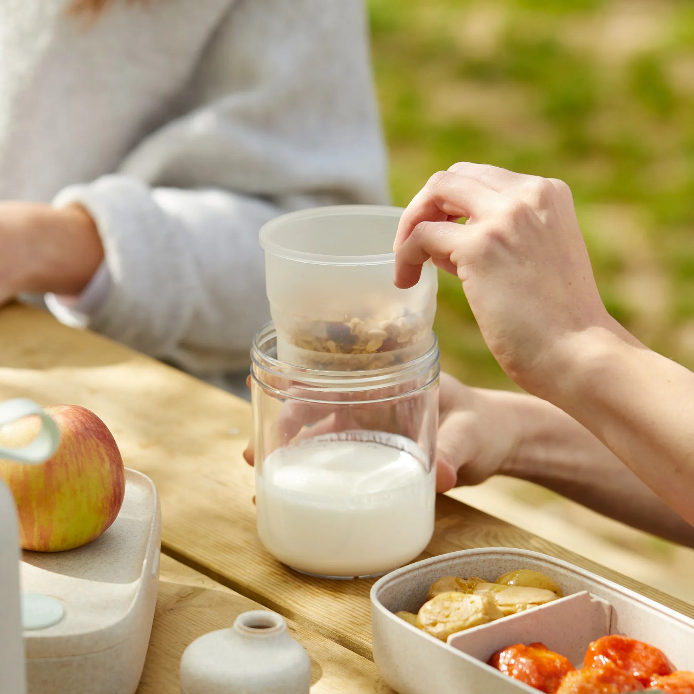 Lunchburk JAR TO GO ORGANIC 400 ml, sten, Lékué