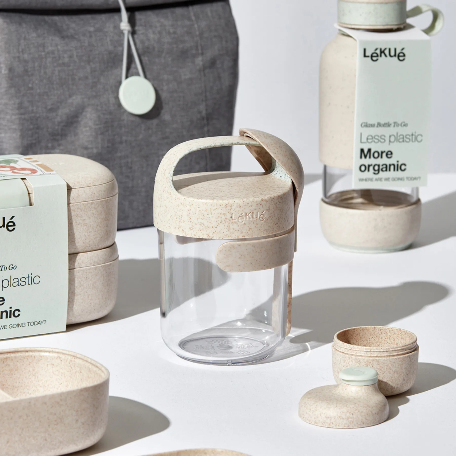 Lunchburk JAR TO GO ORGANIC 400 ml, sten, Lékué