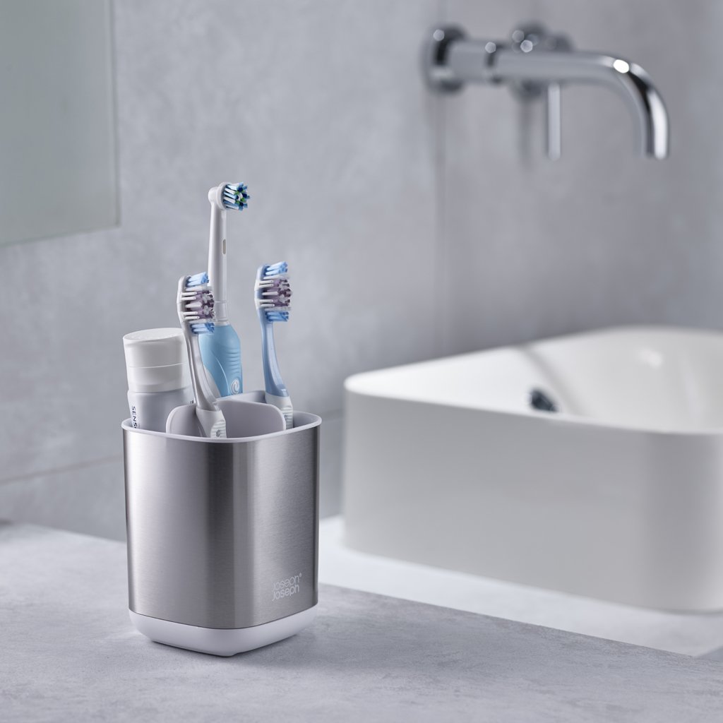 Tandborstskopp EASYSTORE 70530, silver, Joseph Joseph