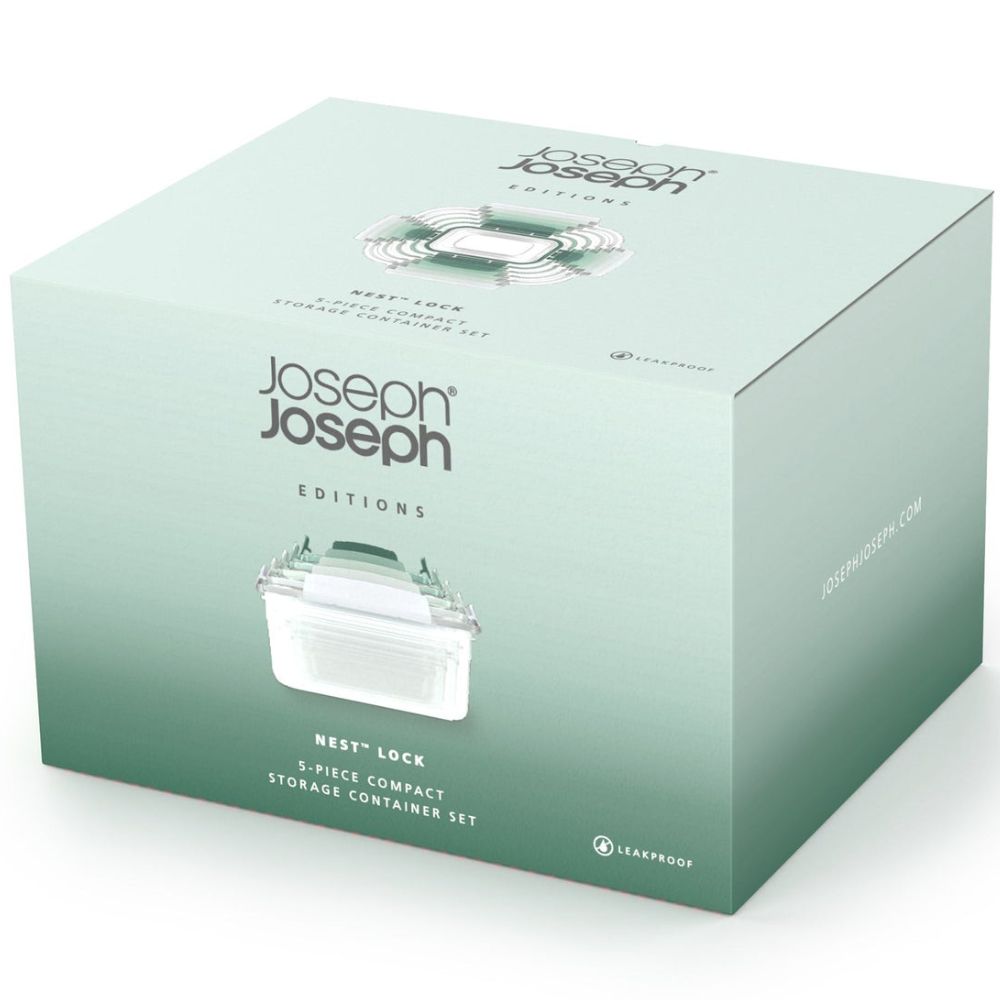 Köksförvaringsburk NEST 81127, set i 5 delar, grön, plast, Joseph Joseph