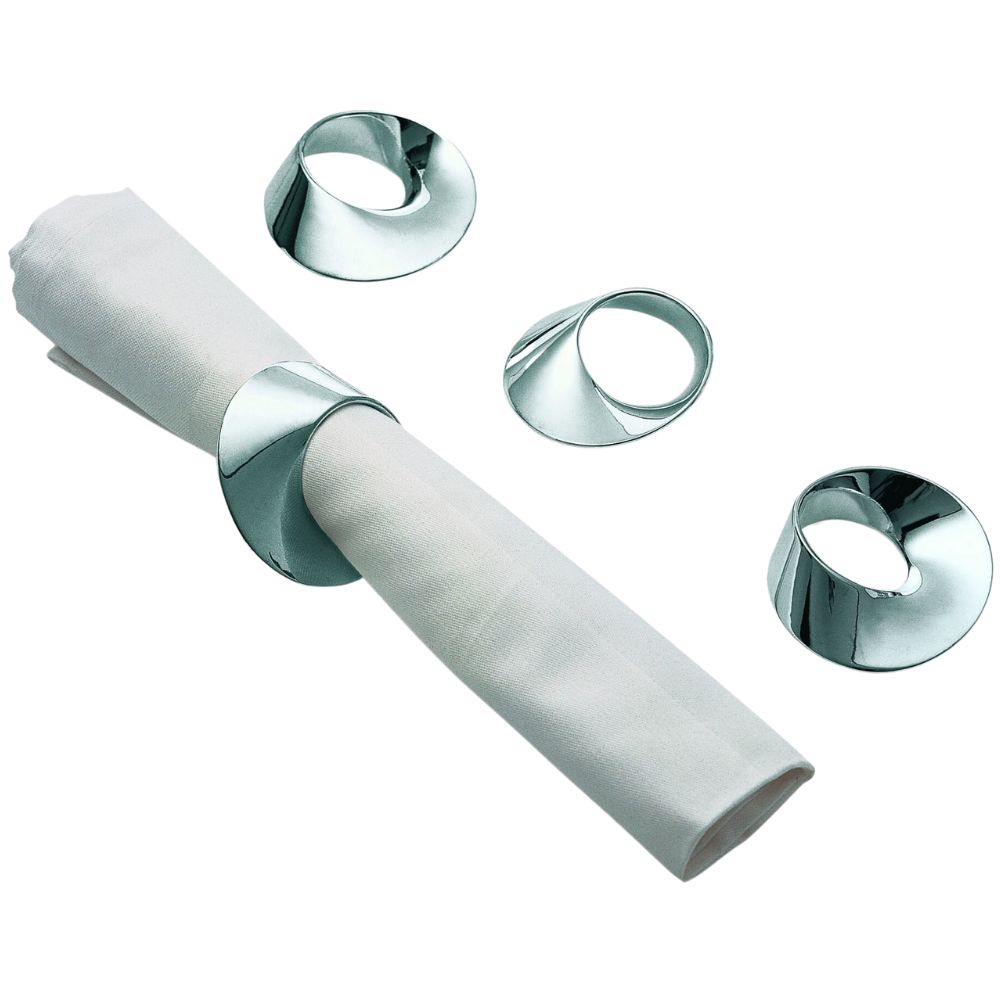 Servettring SWIRL, set i 4 delar, silver, Philippi