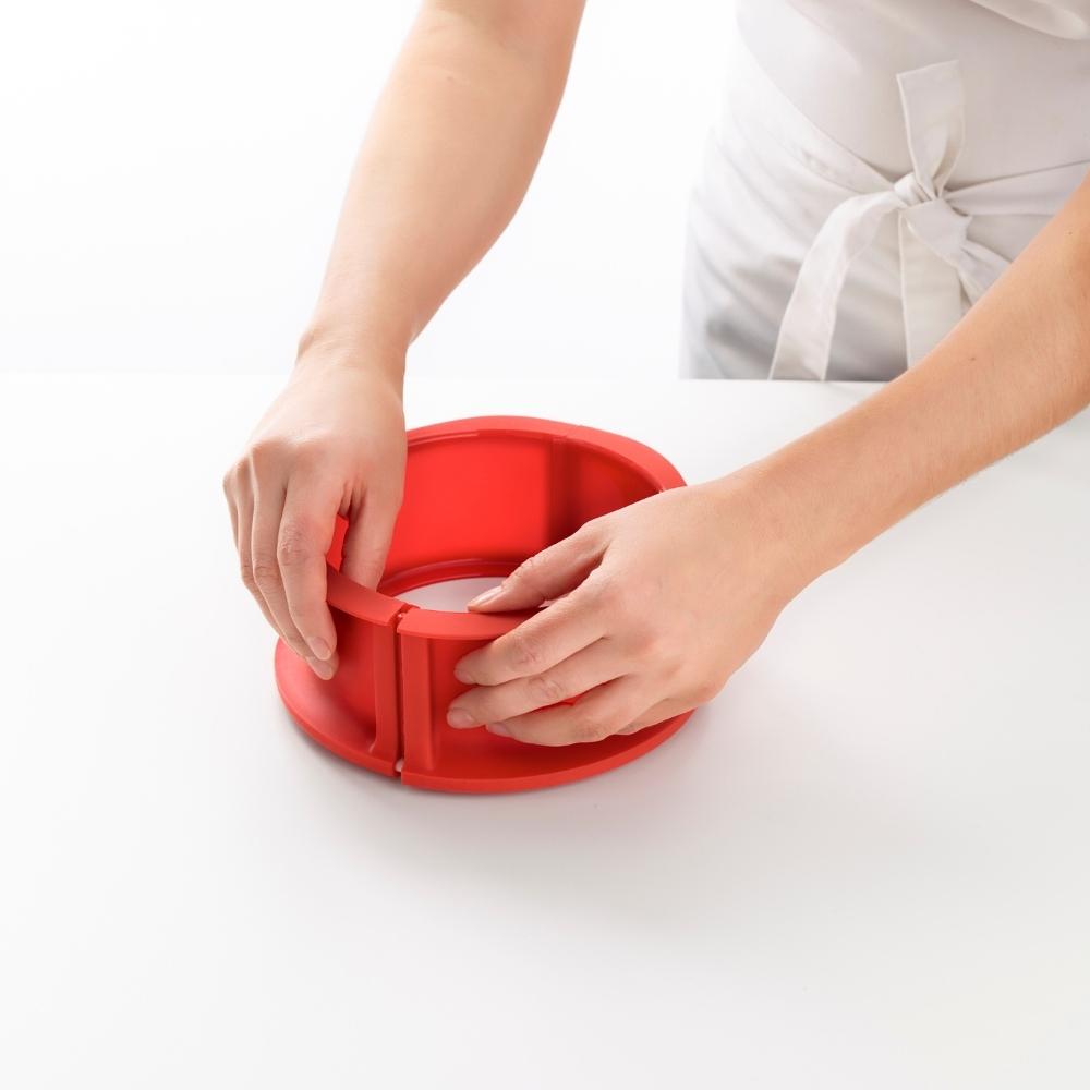 Rund kakform 15 cm, röd, silikon, Lékué