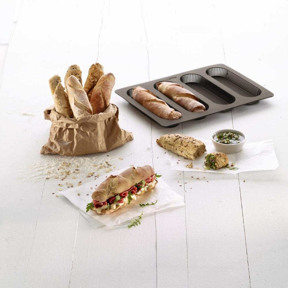 Bakset för bröd och baguette, 3 st, brun, Lékué