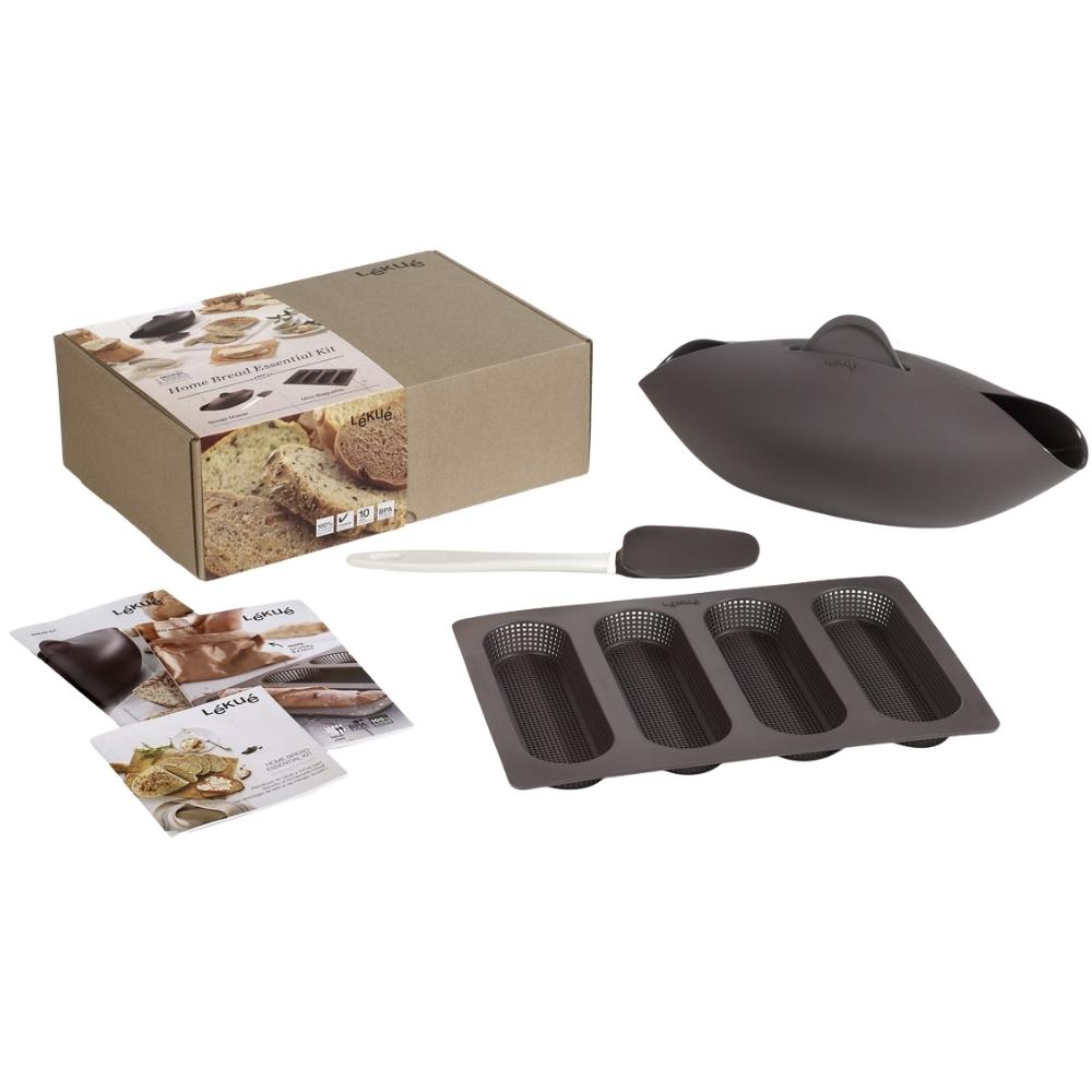 Bakset för bröd och baguette, 3 st, brun, Lékué