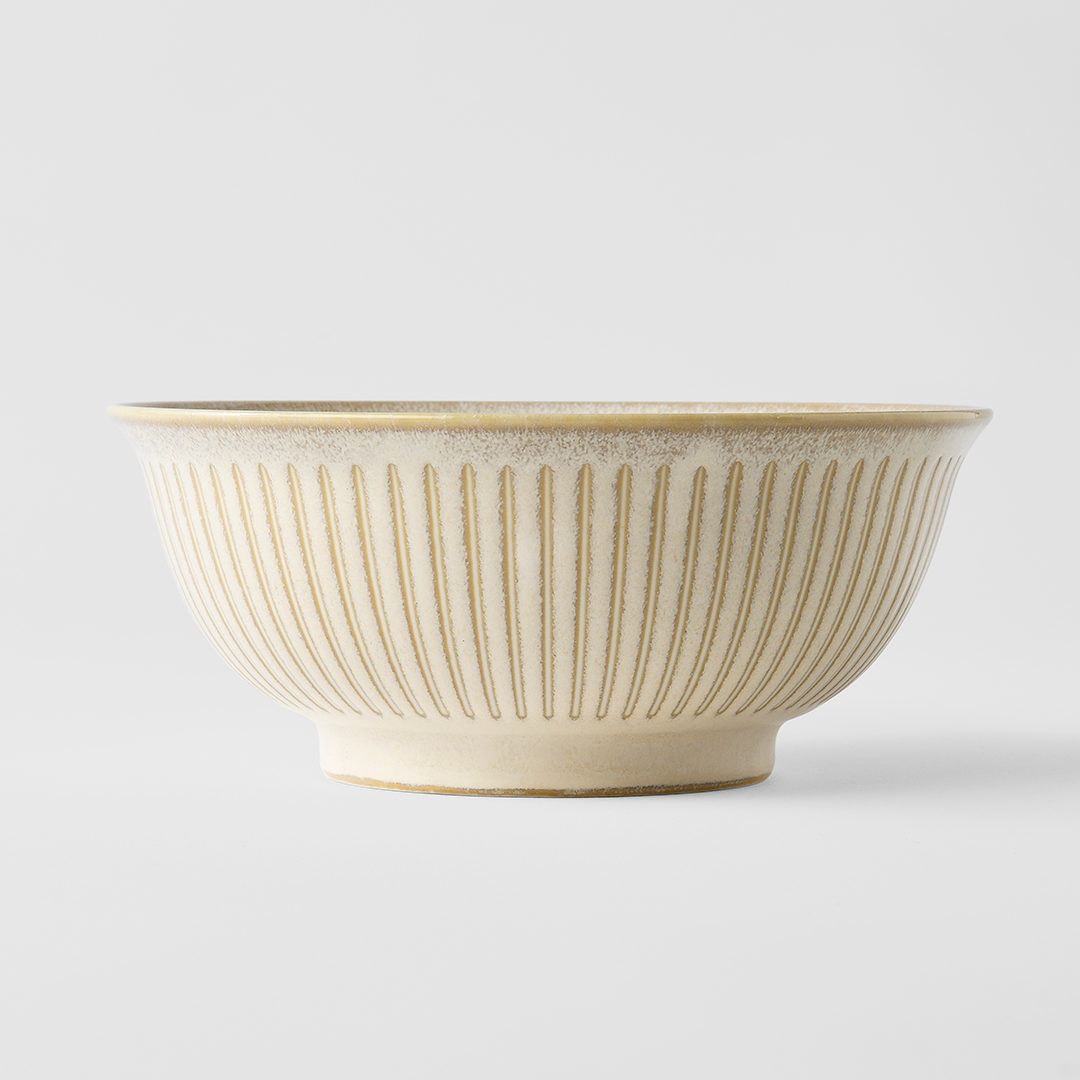 Udon-skål RIDGED ALABASTER 18 cm, MIJ