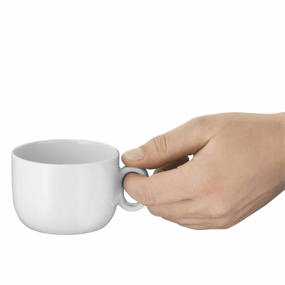 Kaffekopp med fat BARISTA, set i 2 delar, 160 ml, vit, WMF