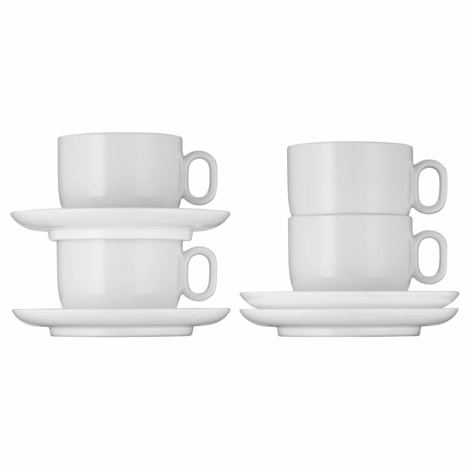Kaffekopp med fat BARISTA, set i 2 delar, 160 ml, vit, WMF