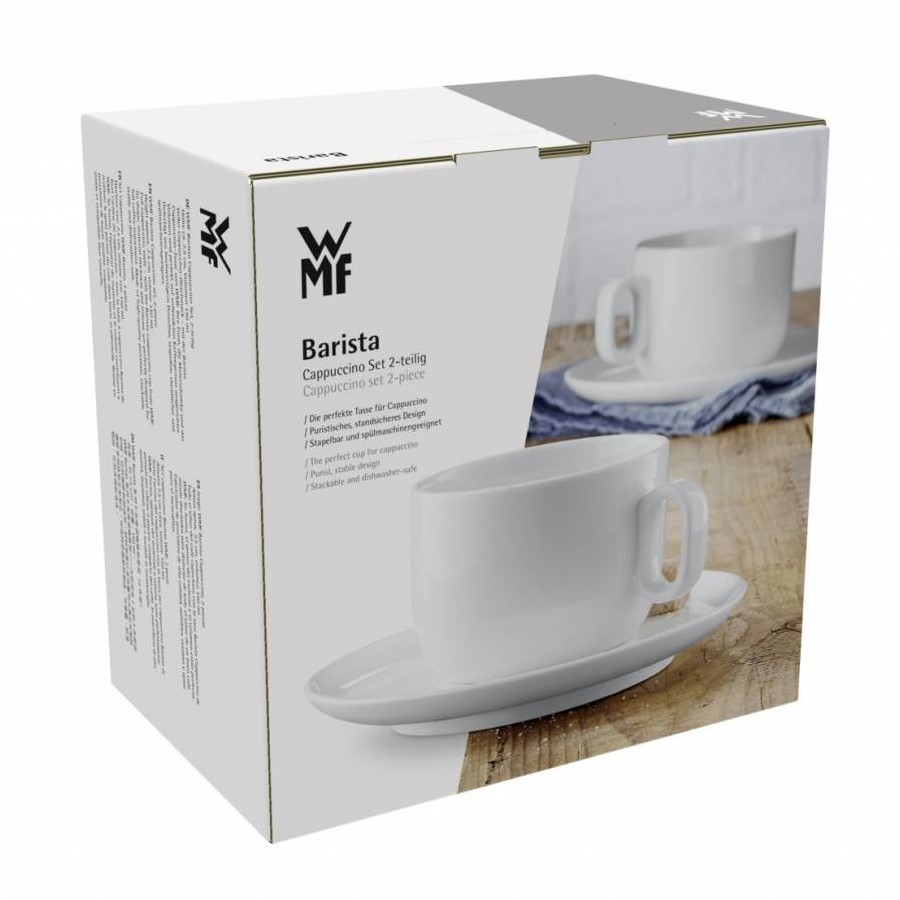 Kaffekopp med fat BARISTA, set i 2 delar, 160 ml, vit, WMF