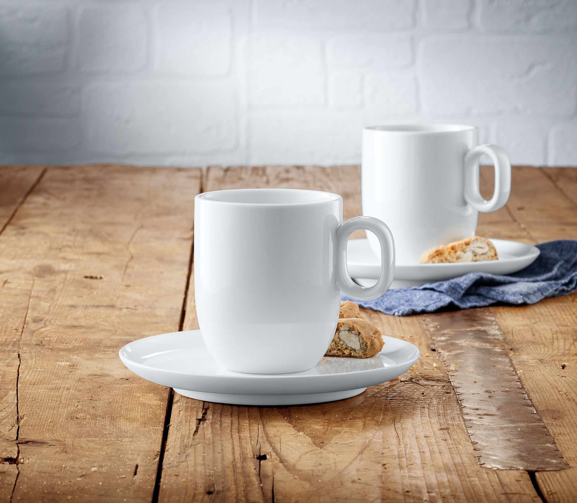 Kaffekopp med fat BARISTA, set i 2 delar, vit, WMF