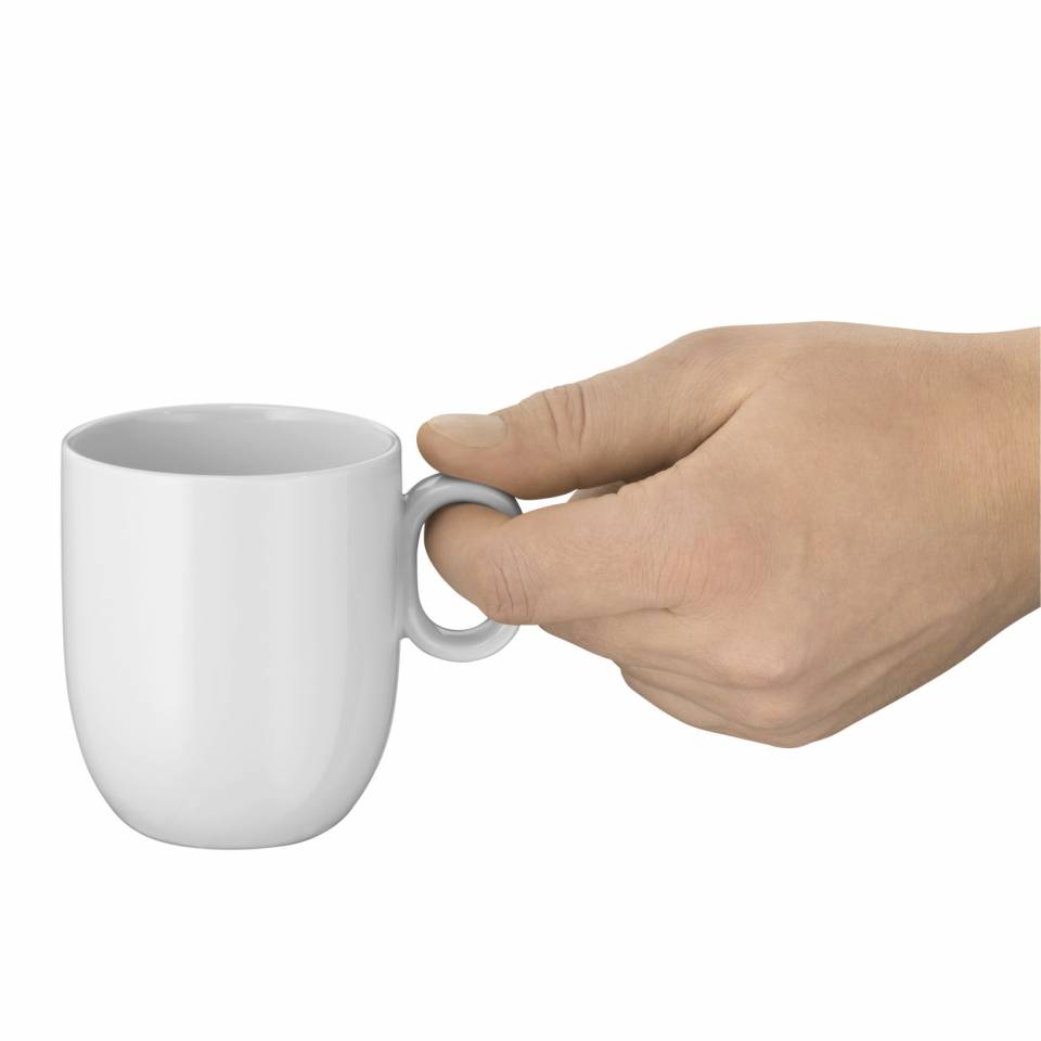Kaffekopp med fat BARISTA, set i 2 delar, vit, WMF
