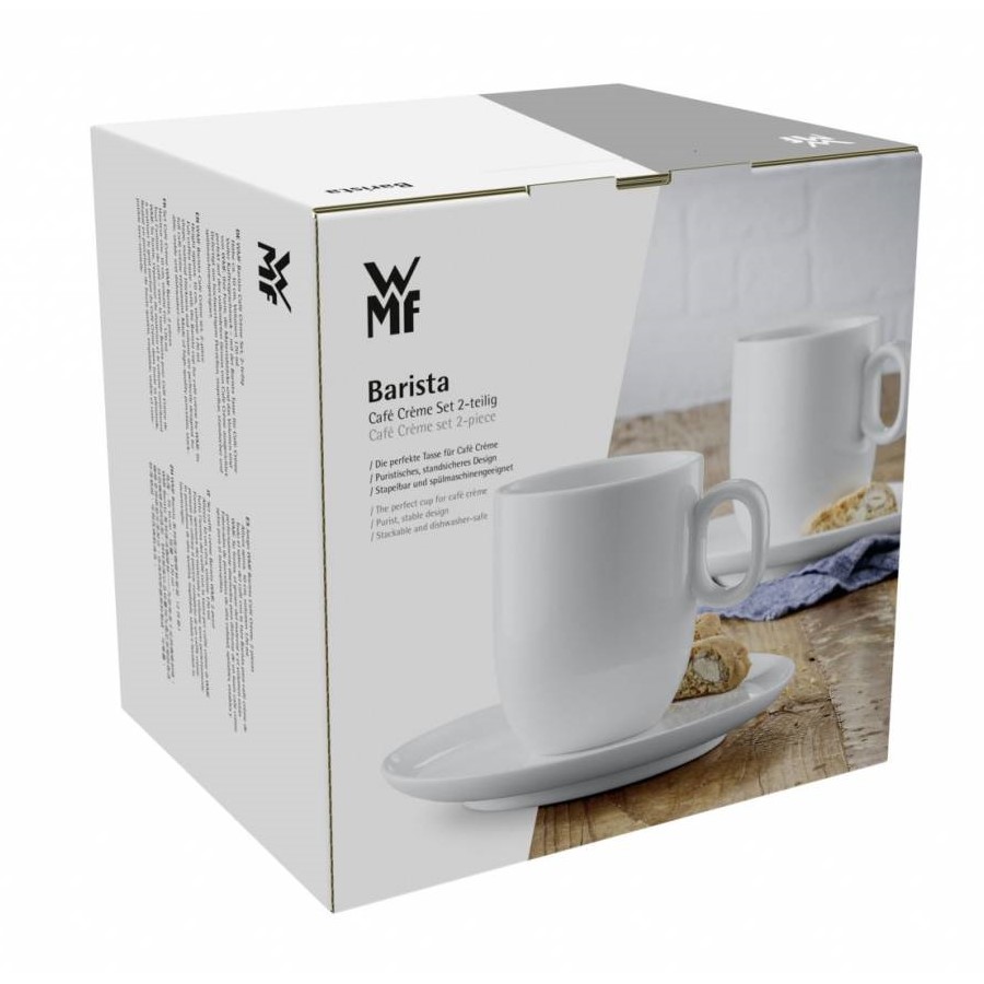 Kaffekopp med fat BARISTA, set i 2 delar, vit, WMF