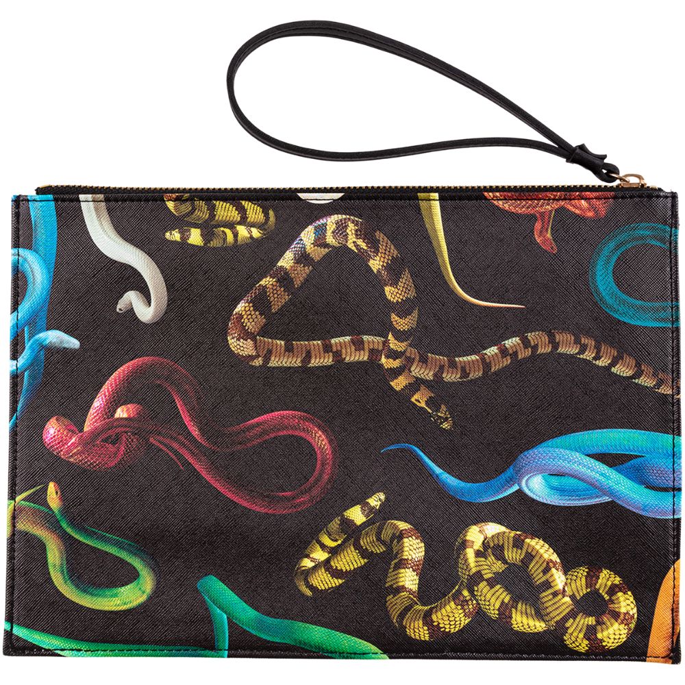 Kuvertväska TOILETPAPER SNAKES 28 x 20 cm, svart, Seletti