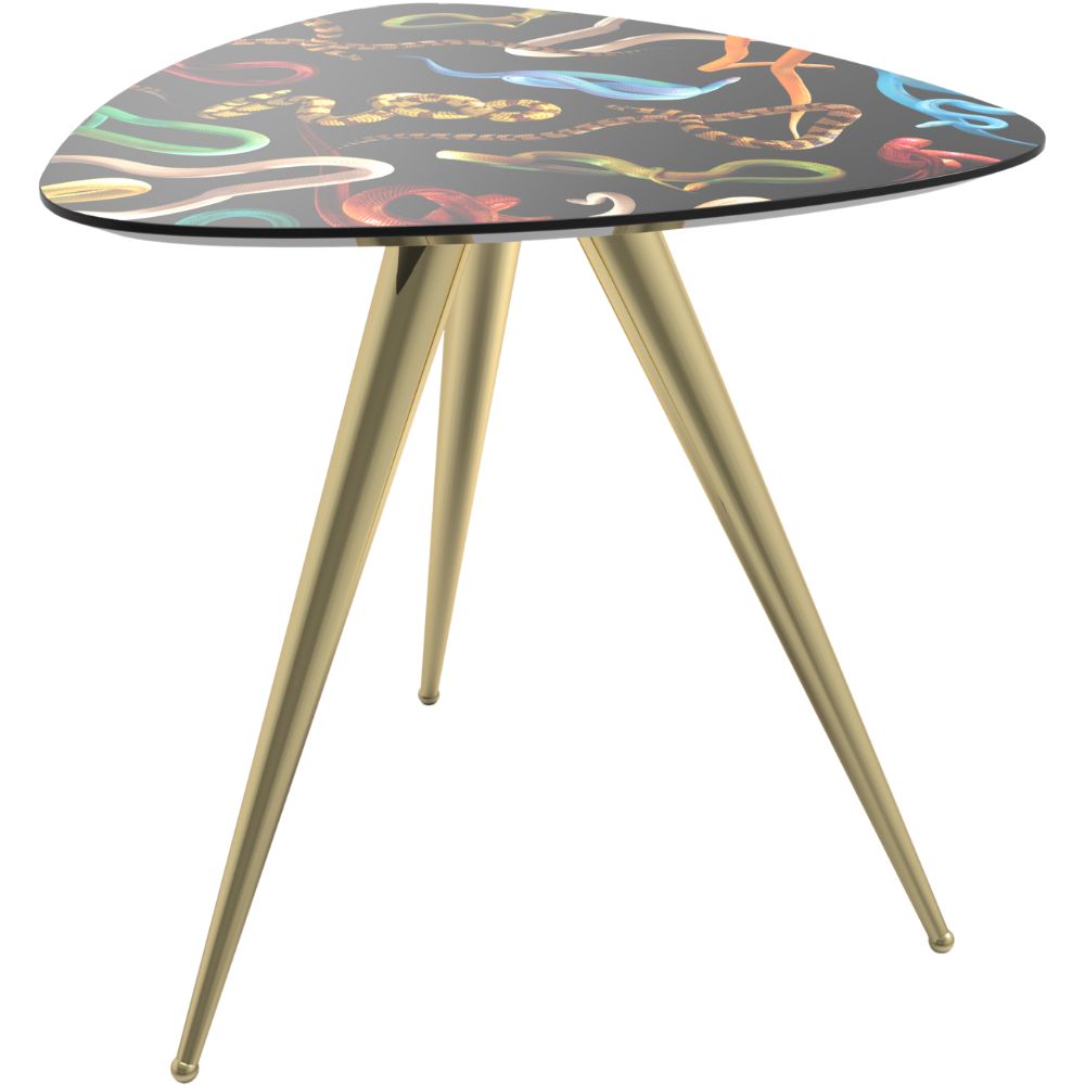 Sidobord TOILETPAPER SNAKES 57 x 48 cm, svart, Seletti