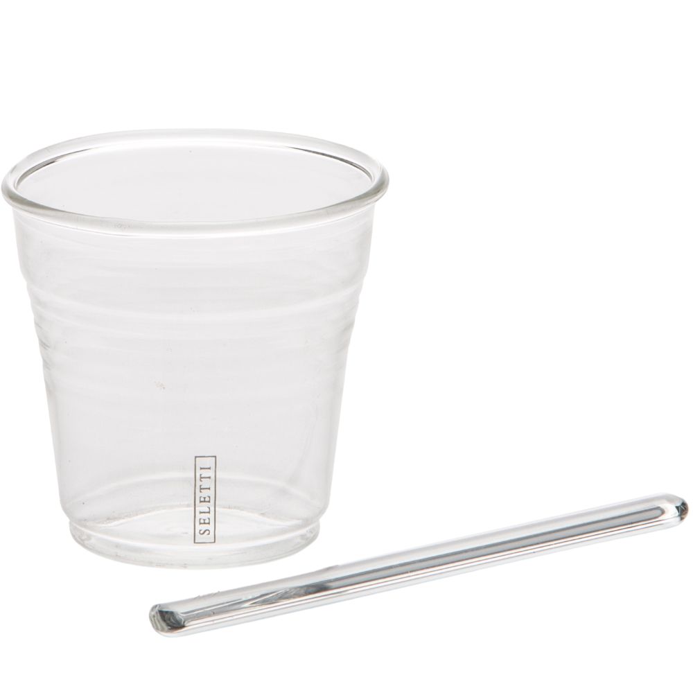 Espressoglas med omrörare ESTETICO QUOTIDIANO, set i 6 delar, Seletti