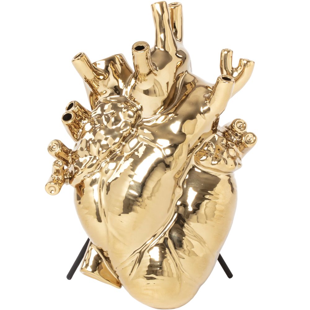 Vas LOVE IN BLOOM 25 cm, guld, Seletti