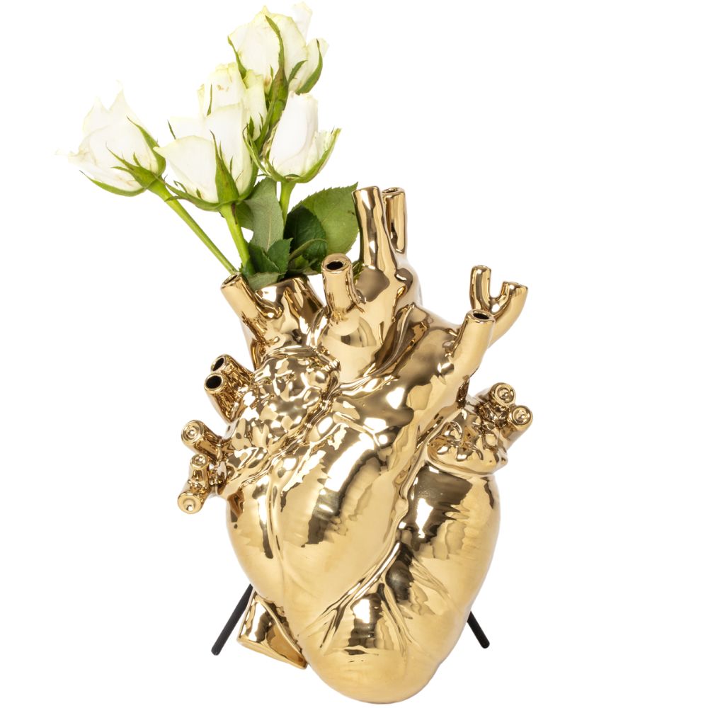 Vas LOVE IN BLOOM 25 cm, guld, Seletti