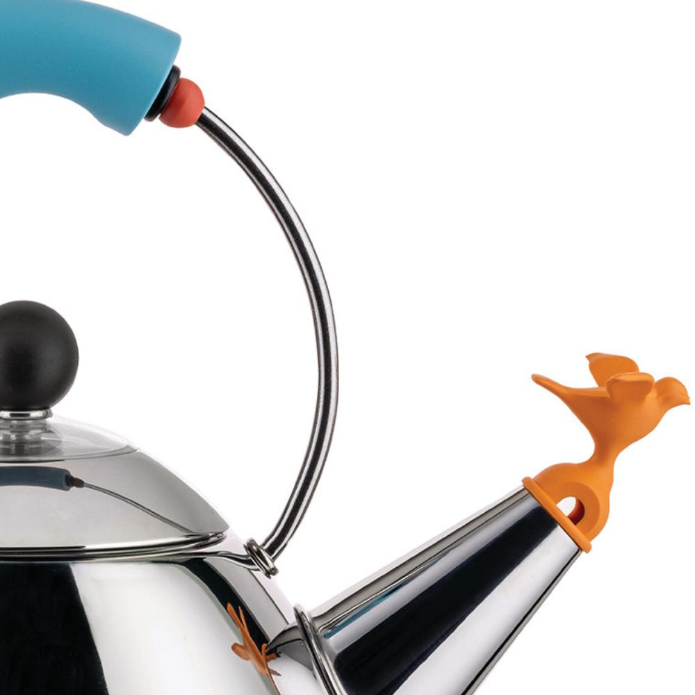 Vattenkokare för spishäll 9093 1 l, silver / blå / orange, Alessi
