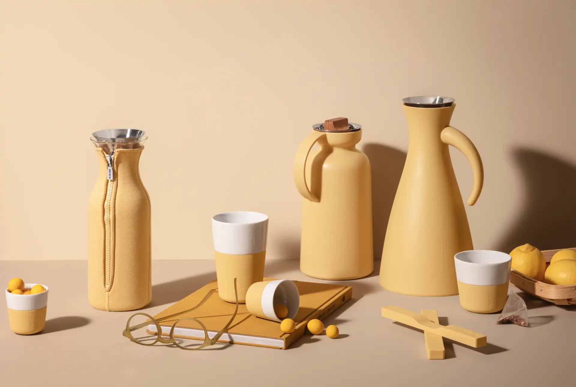 Termosmugg för caffè latte 360 ml, set i 2 delar, gyllene sand, Eva Solo