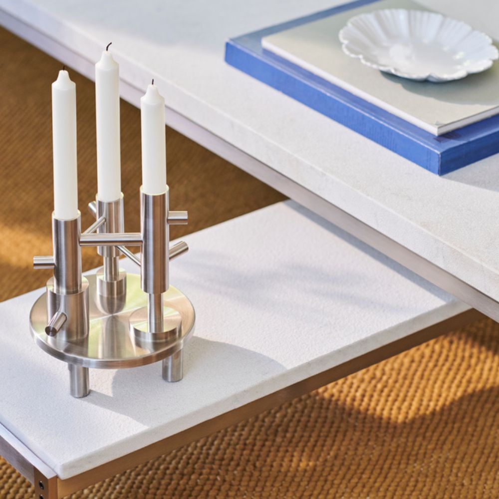 Middagsljusstake 20 cm, silver, rostfritt stål, Fritz Hansen