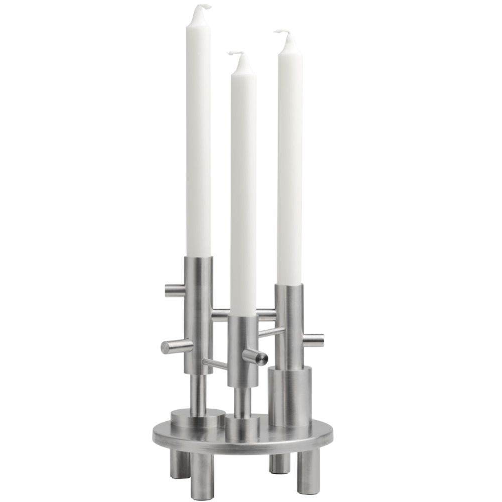 Middagsljusstake 20 cm, silver, rostfritt stål, Fritz Hansen