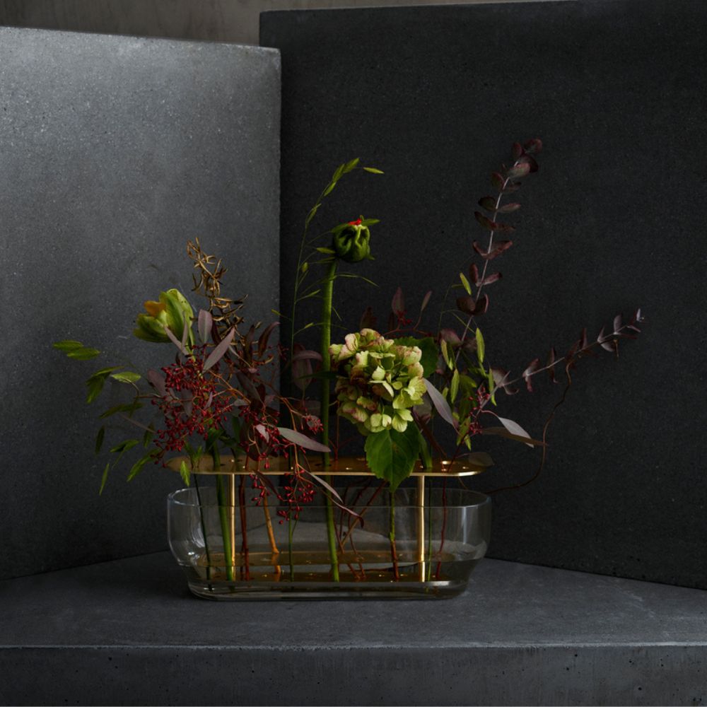 Vas IKEBANA 33 cm, guld, glas, Fritz Hansen