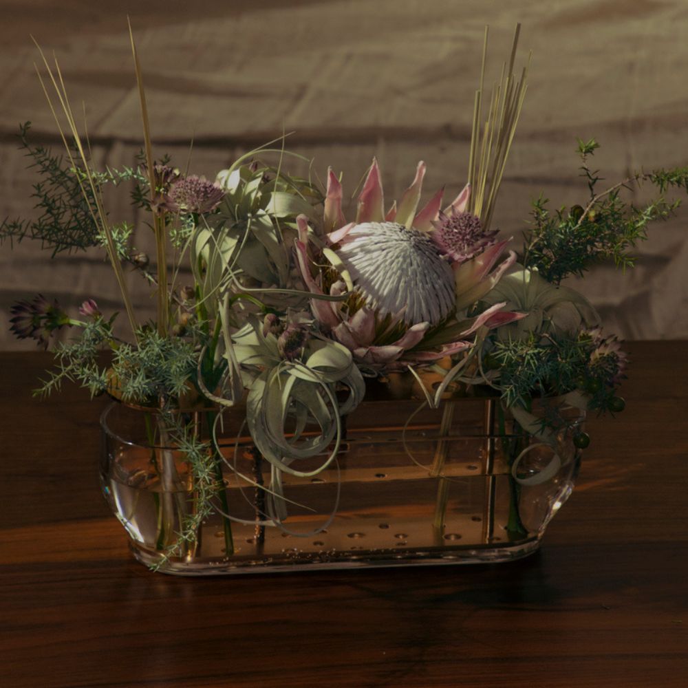 Vas IKEBANA 33 cm, guld, glas, Fritz Hansen