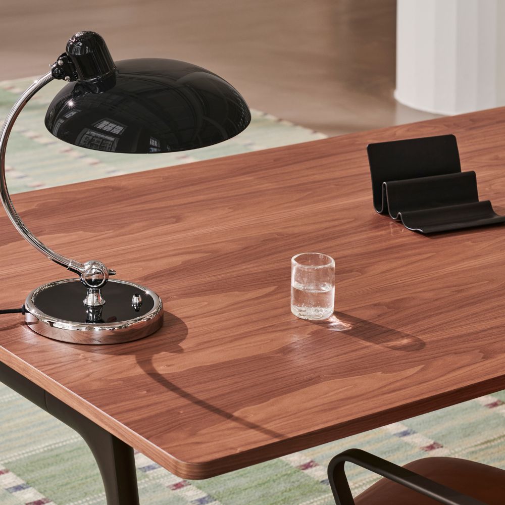 Skrivbordsförvaring WAVE 18 cm, svart, metall/läder, Fritz Hansen