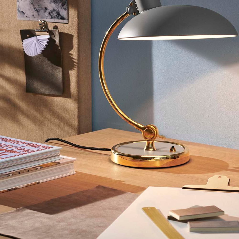 Skrivbordsunderlägg 55 cm, lavagrå, läder, Fritz Hansen