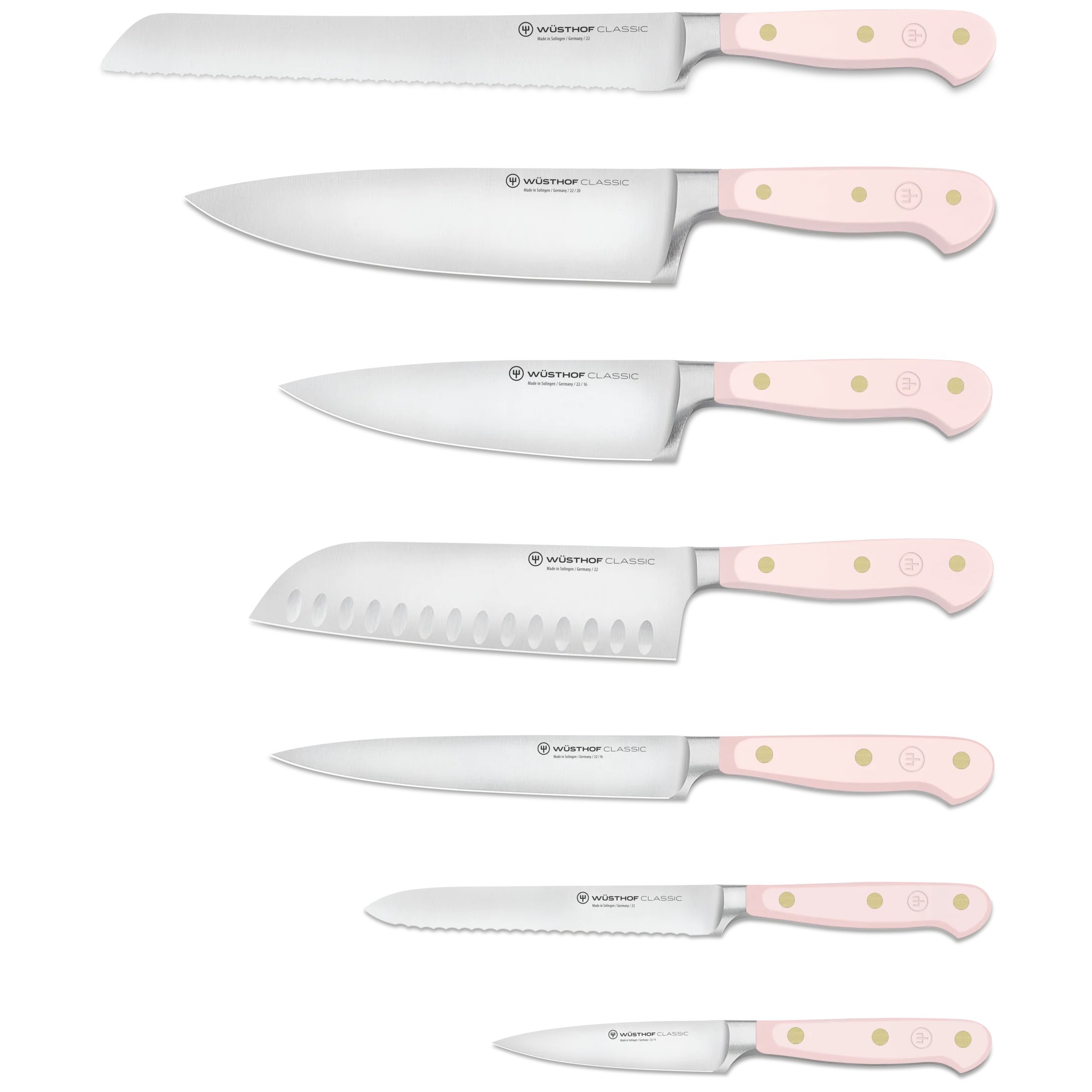 Knivar i knivblock CLASSIC COLOUR , set i 8, rosa Himalayasalt, Wüsthof