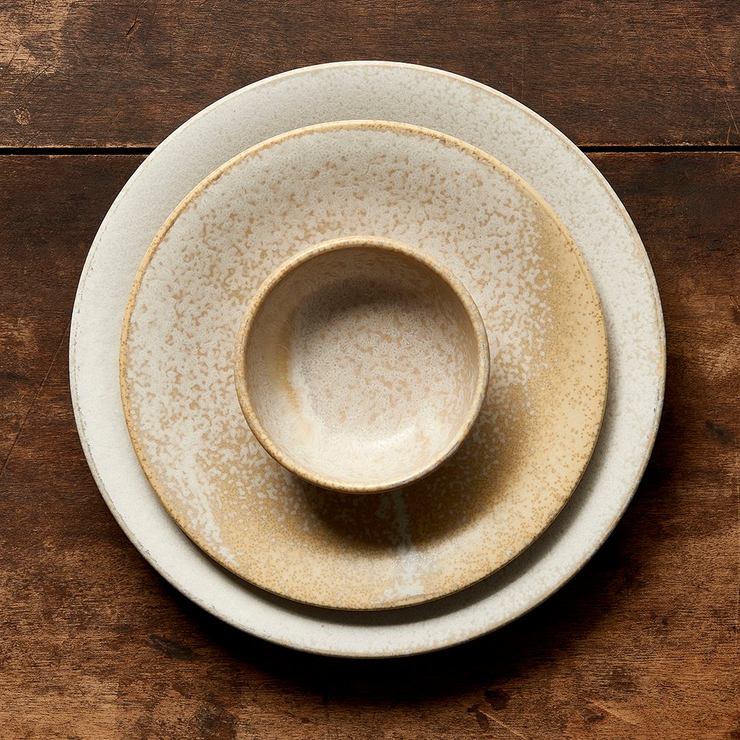 Förrättstallrik WHITE FADE 21 cm, beige, MIJ