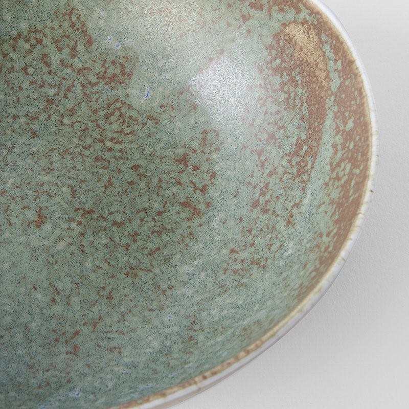 Skål GREEN FADE 300 ml, oval, grön, MIJ