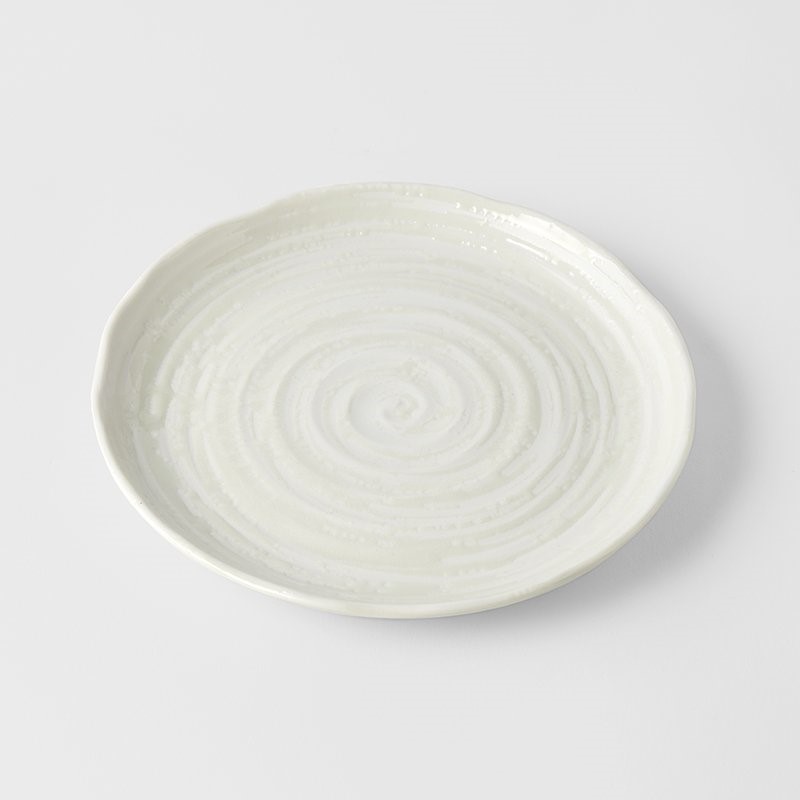 Förrättstallrik WHITE SPIRAL 21,5 cm, vit, MIJ