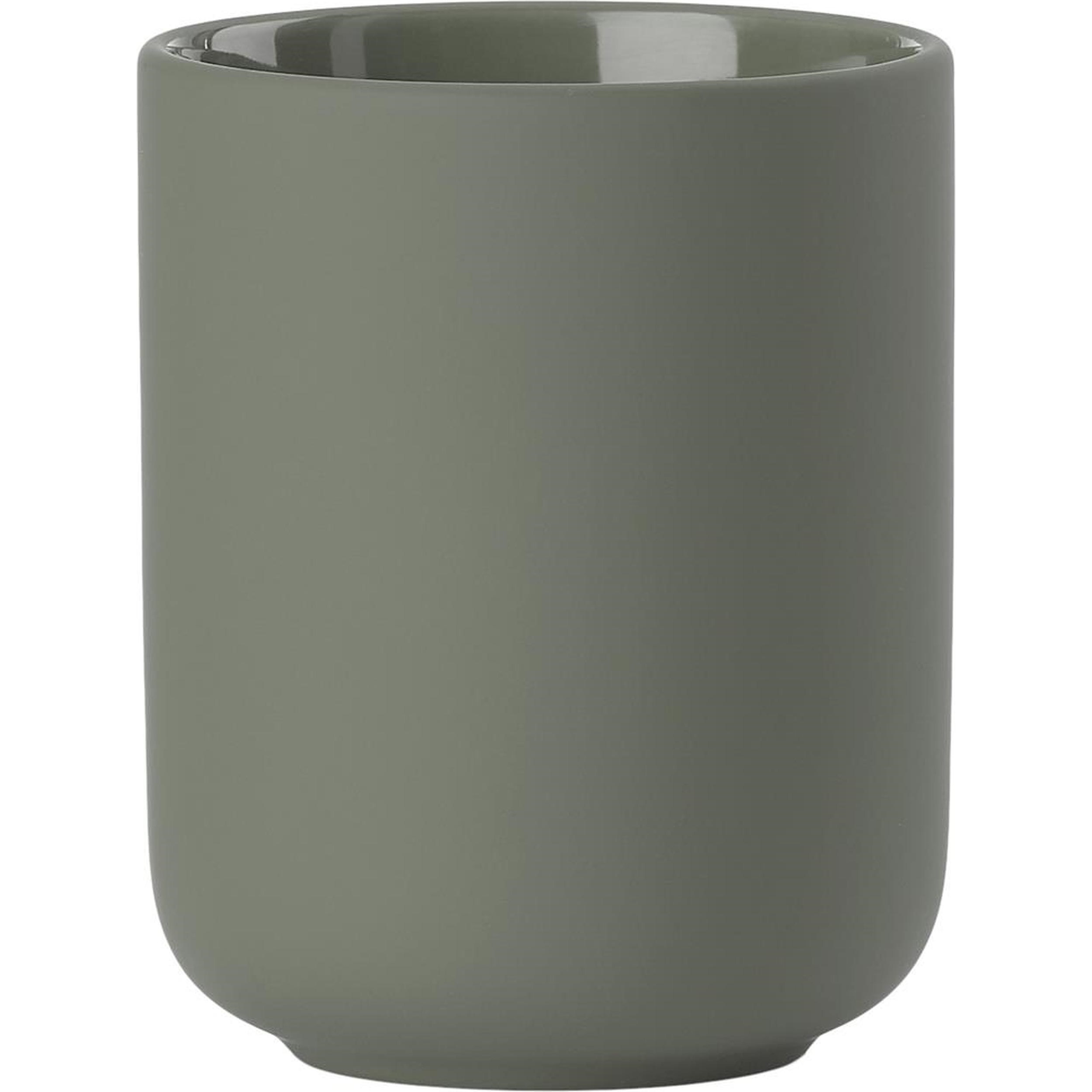 Tandborstmugg UME 10 cm, olivgrön, keramik, Zone Denmark