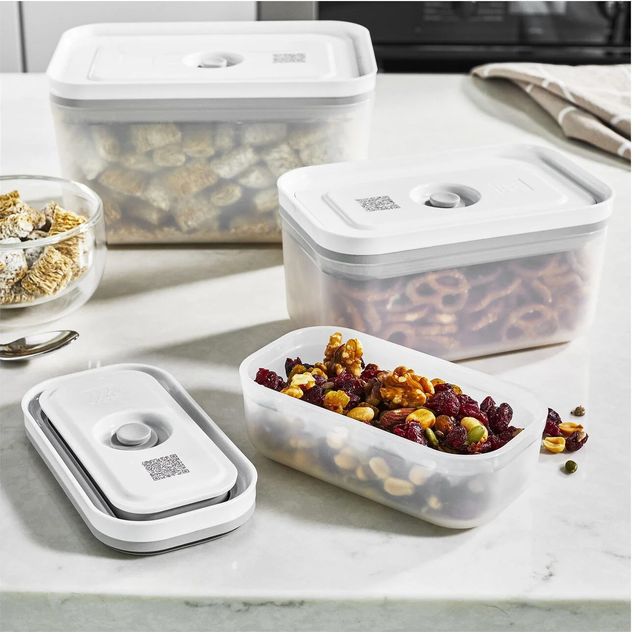 Vakuumbehållare för livsmedel FRESH & SAVE, set i 3, vit, plast, Zwilling